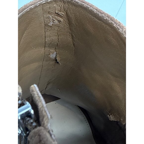 Vince Camuto Brown Studded Peep Toe Booties Women’s 10 - Picture 11 of 14